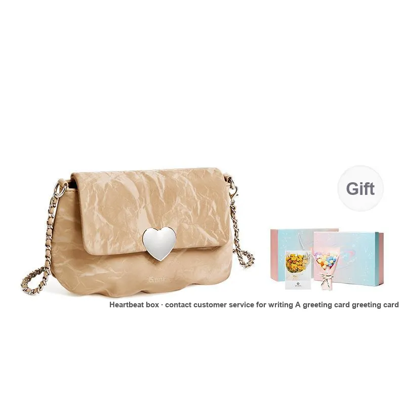 15 MINS Synthetic Leather Shoulder Bag Crossbody Bag Regular Women's Mousse White/Milk Tea Beige/Midnight Black-5