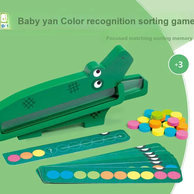 DJECO Crocodile Color Match Puzzle Game, Color Memory Sorting Board Games-4