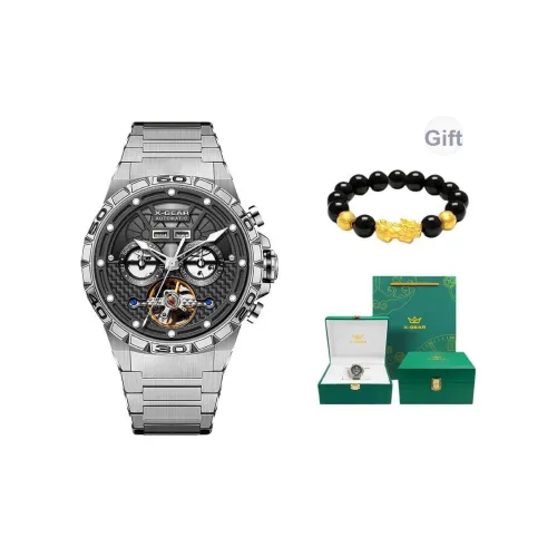 X Шестерня Бродяга Земля Двойной Sided Cut Out Полностью автоматический Вечный календарь Универсальный Часы