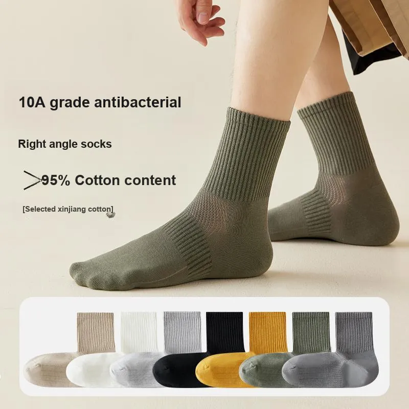 H YXIANG Mid Calf Socks Men's 5 Pack-7