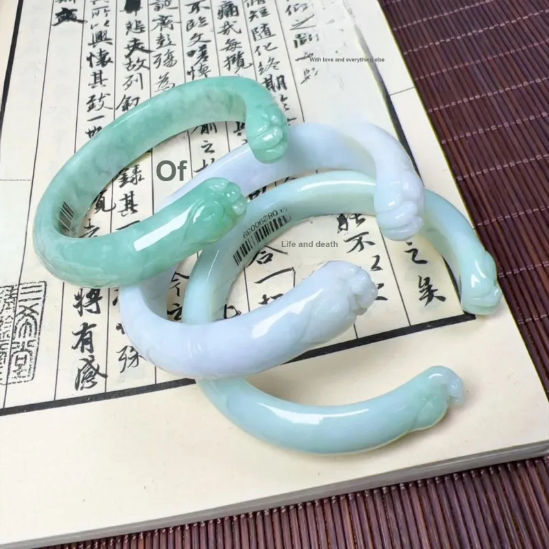 SIYIJIA Bean Type Jadeite Bangles Unisex-3