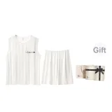 [Ecru Ice Silk Pajamas]Gift Box Set