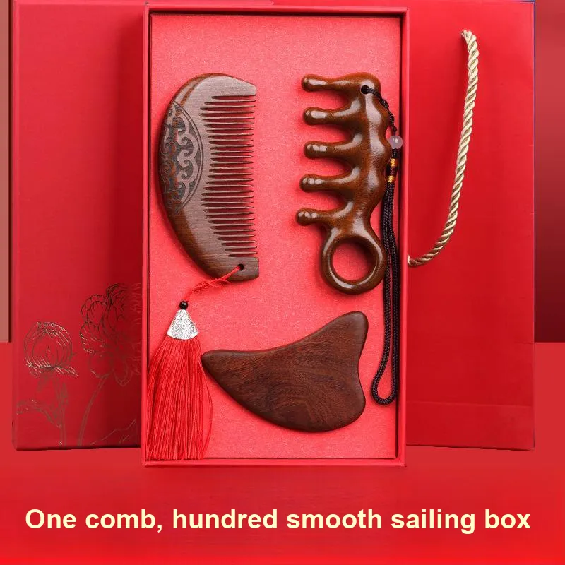 Future Maple Sandalwood Comb Clothing Sets Employee Customer Business Box Practical Unblock, Meridians-2