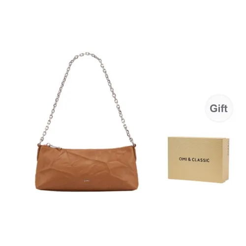 OMI Synthetic Leather Shoulder Bag Regular Small Size Women's Brown/Black/White/Pink
