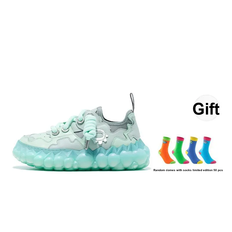 OETZI Fusion Ice Series Casual Shoes Unisex Low Top Light Green & Light Gray