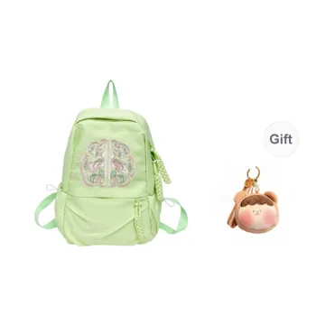URBAN FOREST Nylon Backpack Unisex Green/Blue/Orange Red/Black/White