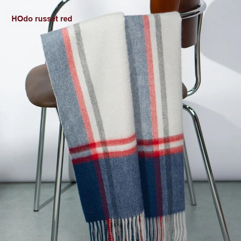 Red Bean 30% Cashmere 70% Wool Knit Scarves Women's-23