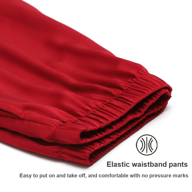 MADALLO Pajama Set Women's Elegant Deep Red-2