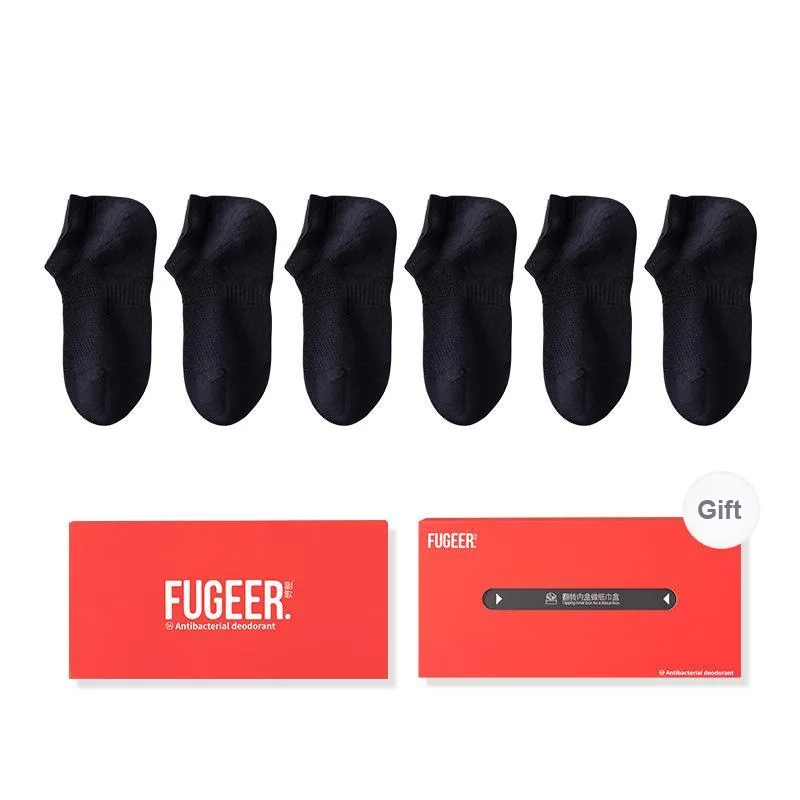 FUGEER No-Show Socks Women's Gift Box Of 6 Doubles-6