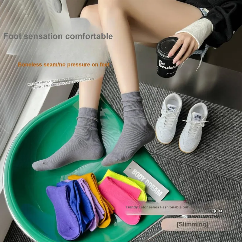 XXLLG Mid Calf Socks Women's 5 Pack-3