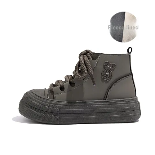 HUANQIU Skateboard Shoes Women's High-Top Army Green