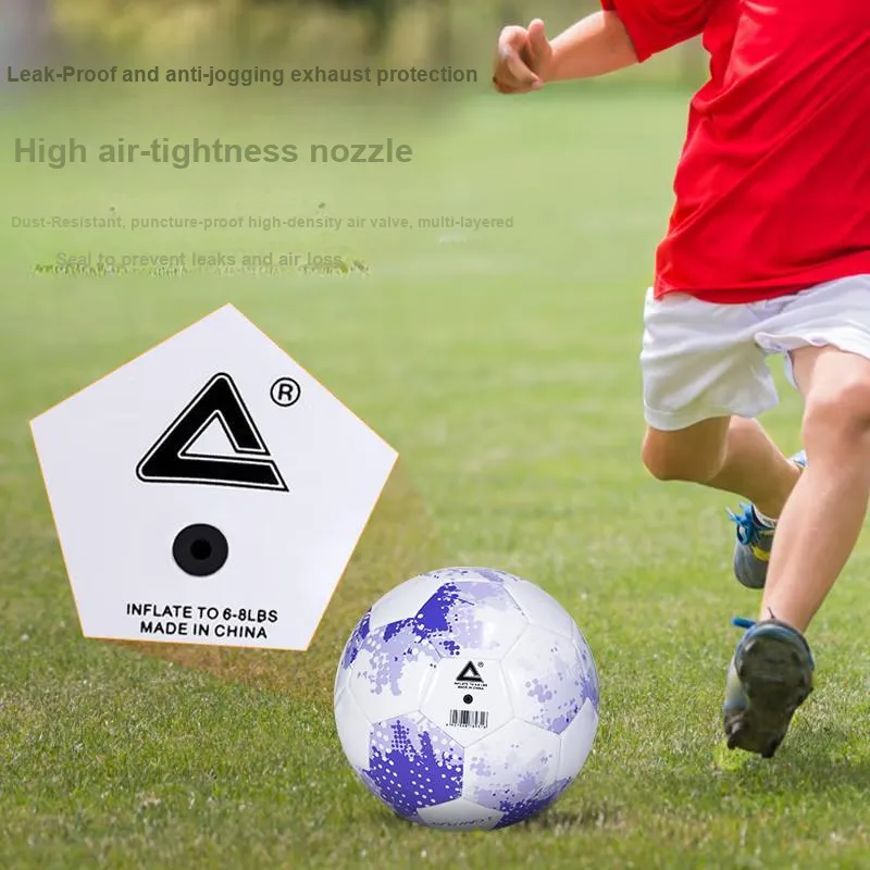 PEAK Size 5 Ball Soccer PVC Machine Stitched Soccer Ball Unisex White Purple-3