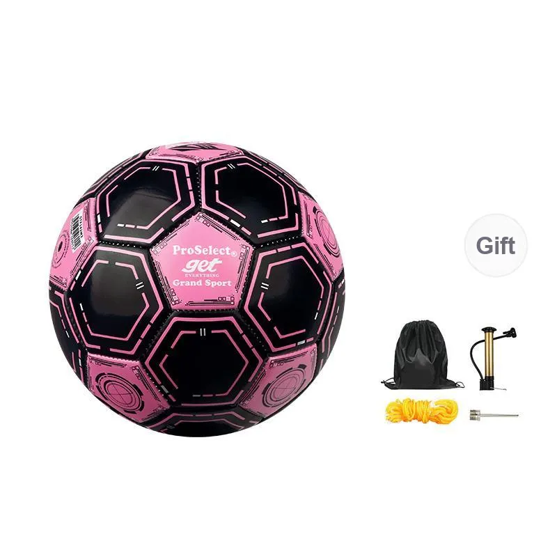 ProSelect 2nd/3rd Soccer PU Machine Stitched Soccer Ball Unisex Black Pink-0