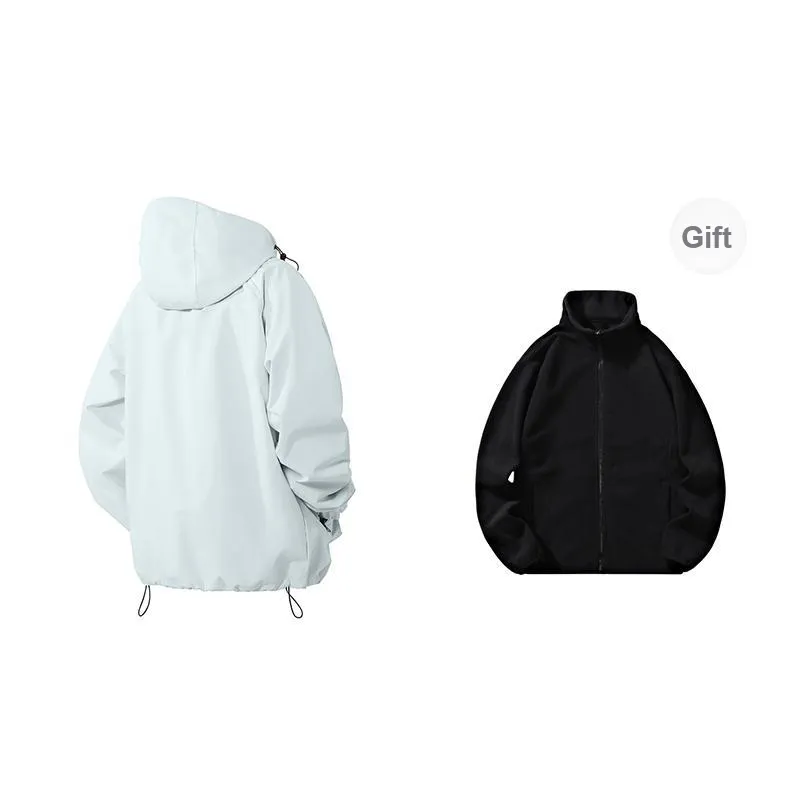 PISYPOX Water Resistant Windproof Wear Resistant Windbreaker Jacket Unisex-11