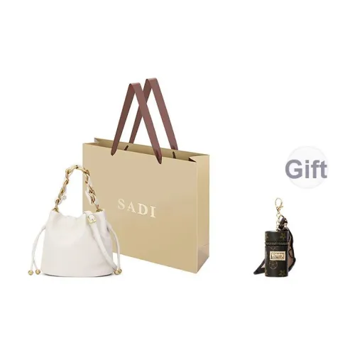 SADI Sheepskin Bucket Bag Crossbody One Shoulder Bag Regular Women's Black Ecru SADI Овчина Ведро Сумка Через плечо Одно плечо Сумка Стандартная Женская Черный Экрю