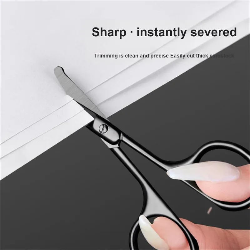Malian Manual Fashion Round Tip Stainless Steel Compact Nose Hair Trimming Scissors Sharp-3