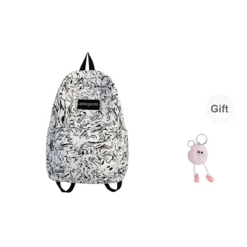 Yalu Nylon Backpack Unisex White/Black/Pink/Light Blue
