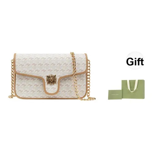 VANESSA HOGAN PVC Light Feather Сумка Сумка с цепочкой Сумка на плечо Маленькая Женская Молочно-чайная