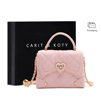 Carit&Koty Polyurethane Handbag Regular Women's Pink/White