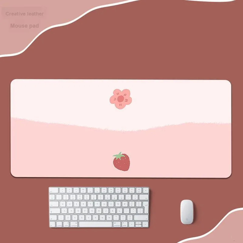 Vobafe Strawberry And Flower Extra Large Women's Office Computer Mouse Pad Keyboard Pad Instagram Style Mouse Pads-5