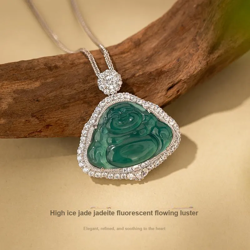 Encounter Gift High Ice Jade Jadeite Necklaces Women's-3