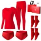 Women's Crew Neck 6-Piece Set Gift Box (1 Long-Sleeved+1 Pants+2 Packs of Underpants+2 Packs of Socks) Prosperity Celebration/3A Antibacterial