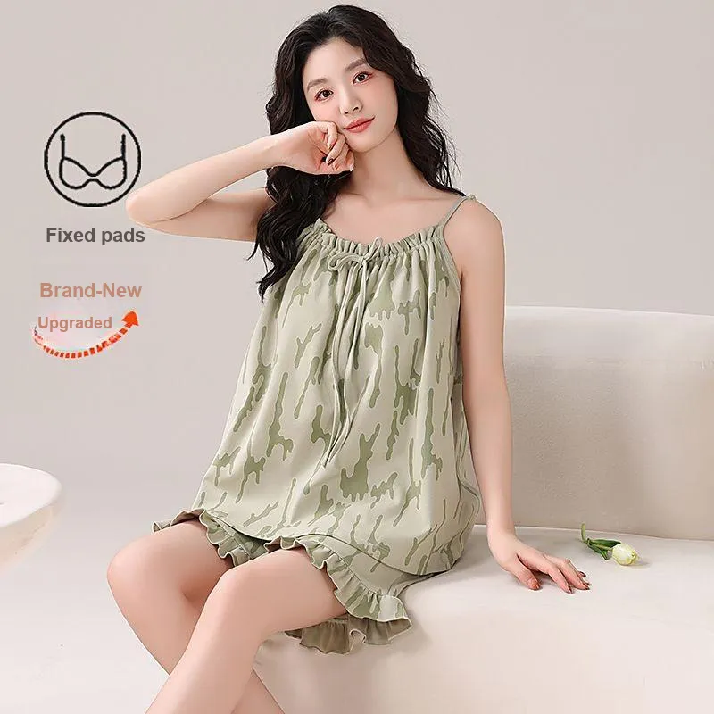 DanceBees Pajama Set Women's Light Green-3