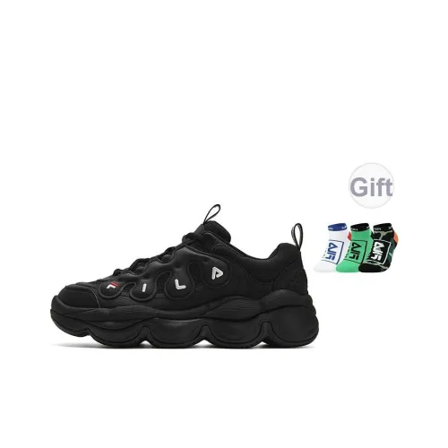 FILA PEASE Износостойкое покрытие Амортизация Низкий топ Casual Мужской Черный