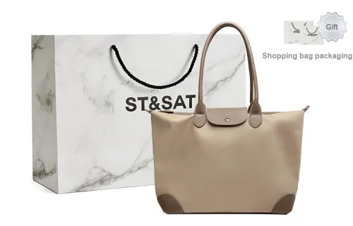 ST&SAT Nylon Dumpling Bag Tote Shoulder Bag Large Size Women's Multicolor