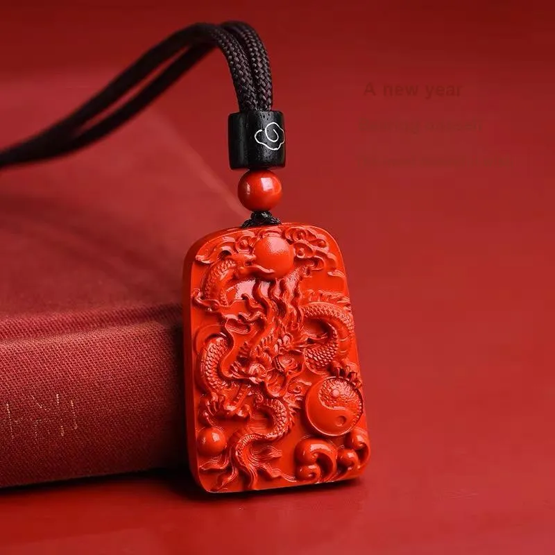 Sima Is Ethereal Reconstructed Cinnabar Pendants Unisex-2