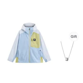 Kappa Outdoor Hiking Waterproof And Windproof Windbreaker Jacket Men's Blue Comes With Necklace