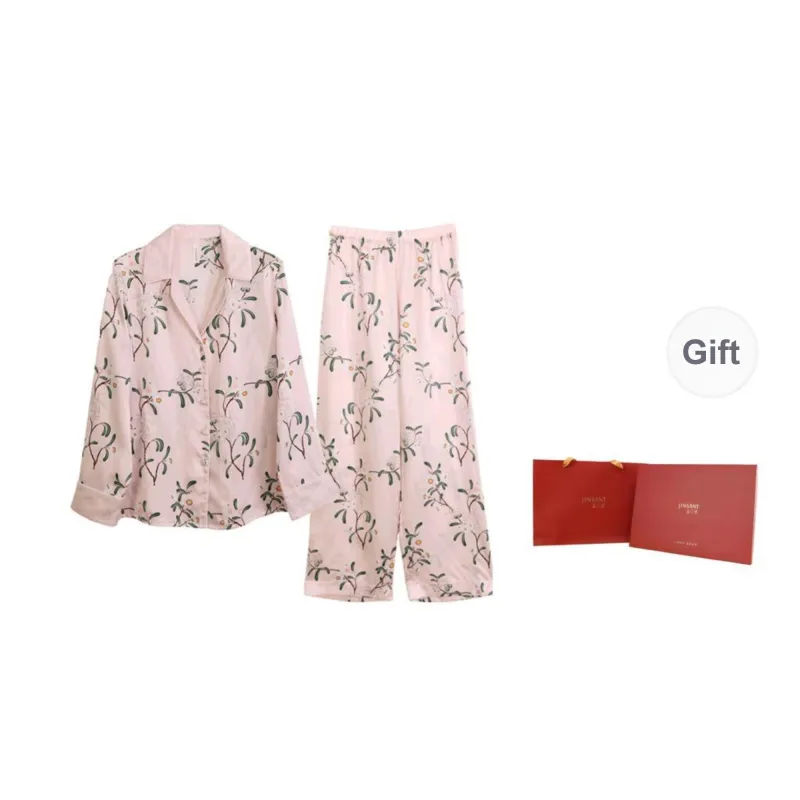 JINSANT Pajama Set Women's Gift Box Set Qionghua Jade Leaf-0
