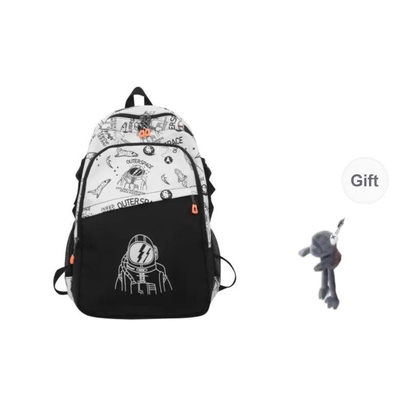 Yalu Nylon Backpack Unisex White/Black/Khaki-0