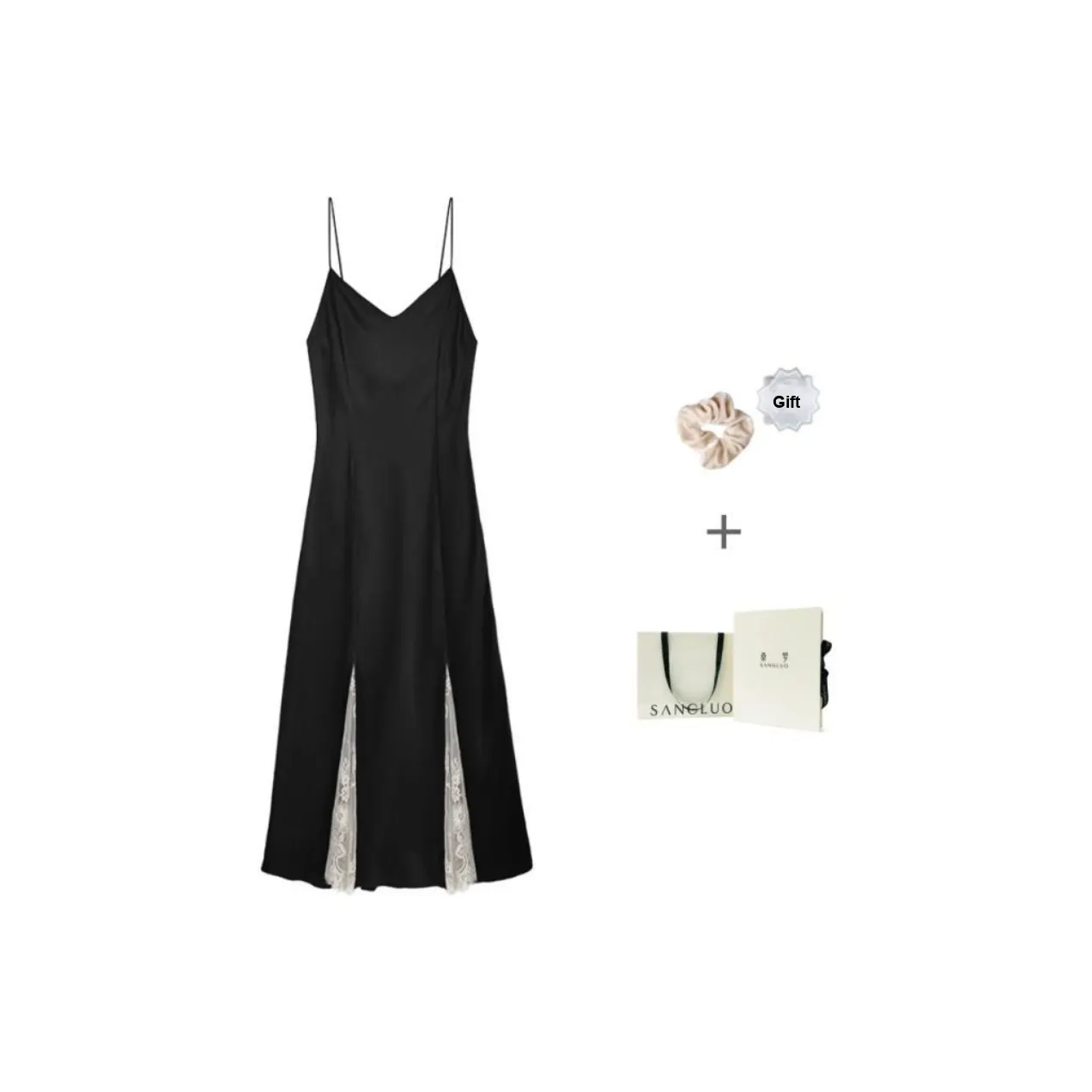 Sangluo Nightgown Women's Black
