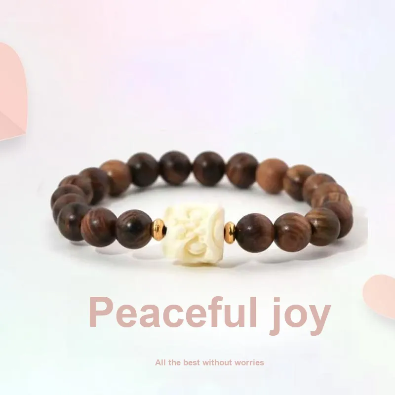 Blooming Petals Golden Sandalwood Bracelets Unisex-4