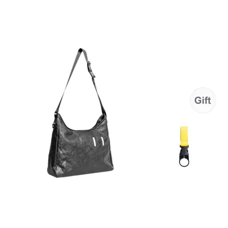 One Person's Planet DuPont Paper Shoulder Bag Crossbody Bag Large Size Unisex Black-7
