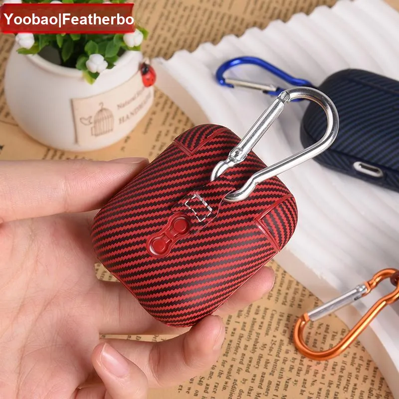 Yoobao Compatibility AirPods4 TPU Carbon Fiber Texture Impact Resistant Headphone Cases-5