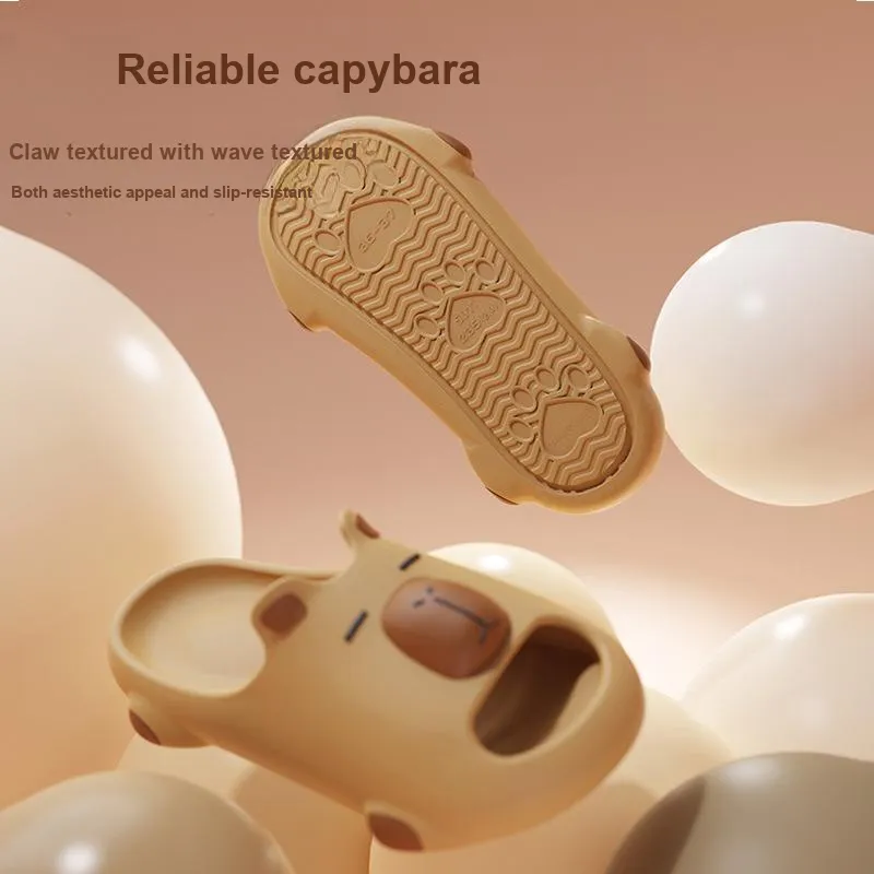 Lighthearted Fashion Home Cute Capybara Summer Couple EVA Soft Sole Cool Slippers With Squashy And Bouncy Feeling-2