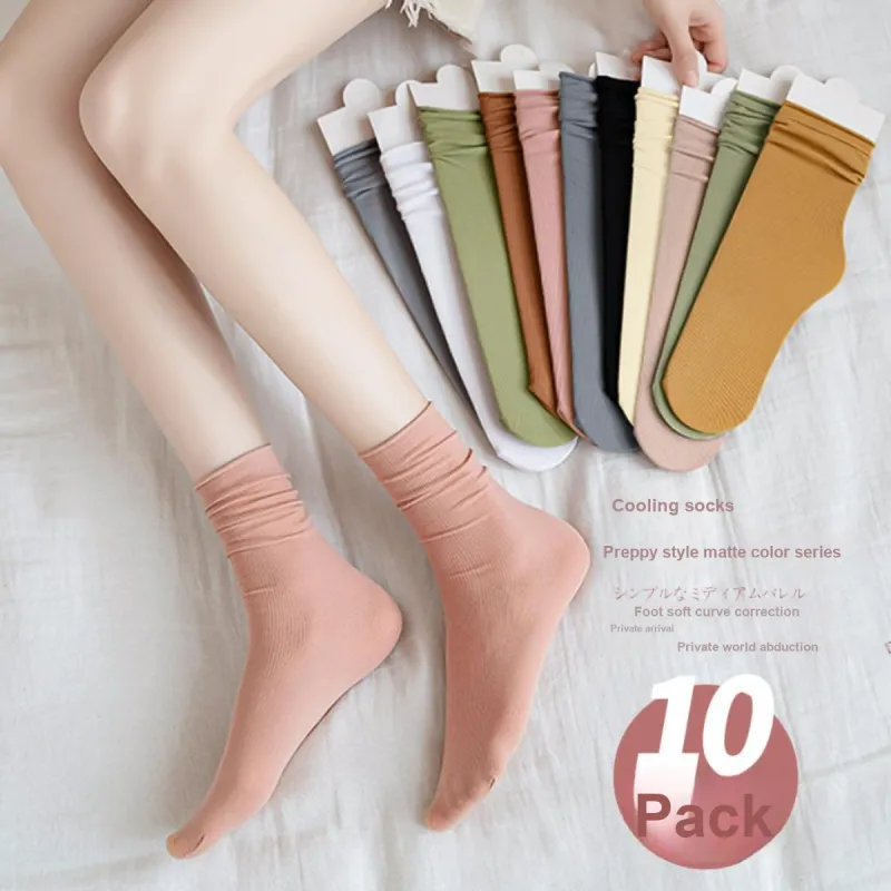 JUNEROSE Mid Calf Socks Women's 10 Pack Multicolor-2