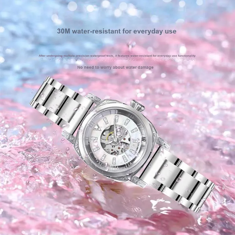 ORCO Mechanical Movement Watch Women's Watch Mother-of-Pearl Color Watch Dial-5