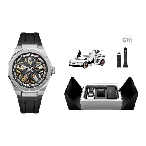 PONIGER Автоматический Механический Механизм Мужские Часы 42мм*42мм*10мм Серебряный