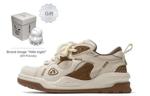 VAILMOON Blossoming Coin Radiance Low-Top Skateboard Shoes Unisex Coffee