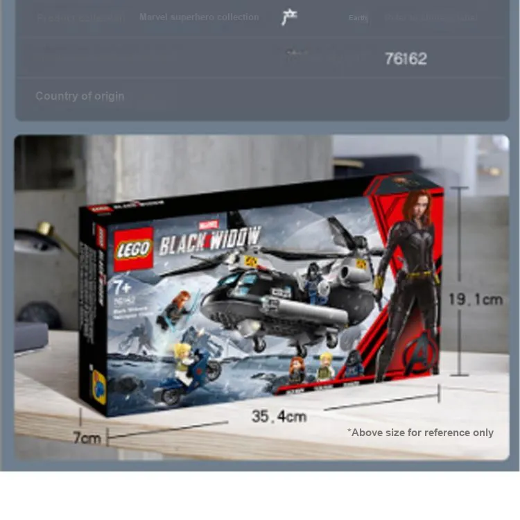 LEGO Super Hero Collection Black Widow Helicopter The Great Pursuit Building Blocks 201 300pcs 76162-2