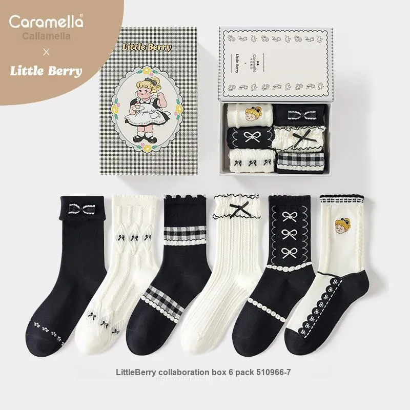 Caramella x Little Berry Mid Calf Socks Women's 6 Pack-7