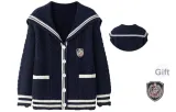 Navy Blue Loose Fit Sweater, Comes with Free Badge
