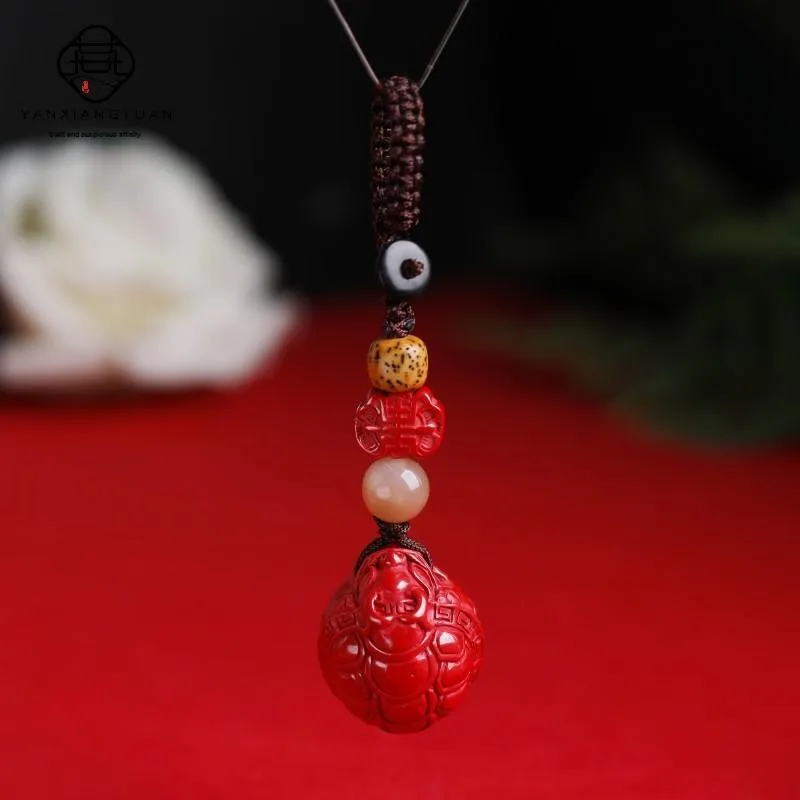 YANXIANGYUAN Cinnabar Carved Jade Ornaments Unisex-3