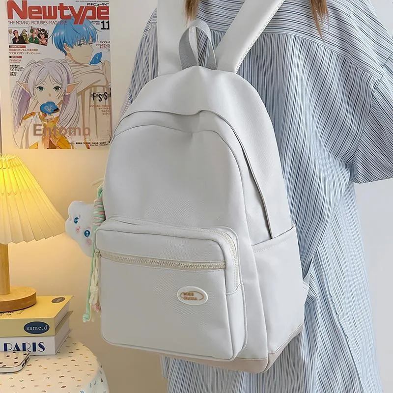BAODIDAISHU Nylon Backpack Unisex Yellow/Black/Light Gray/Blue/Purple/Green-9