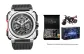 Silver Case Black Dial Black Strap[Gift Box Set+Biker Ornament]