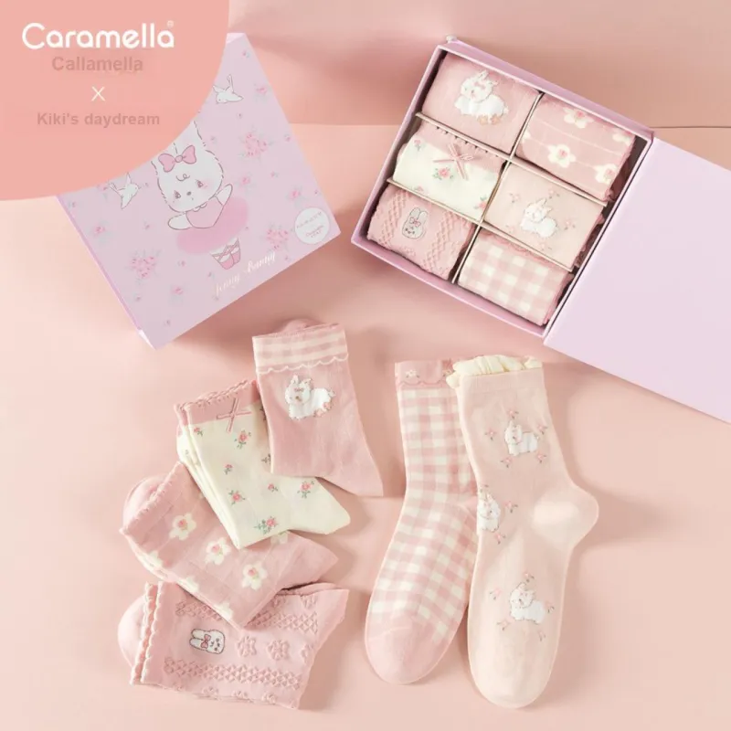 Caramella x Kiki Mid Calf Socks Women's Box 6 Pack-2