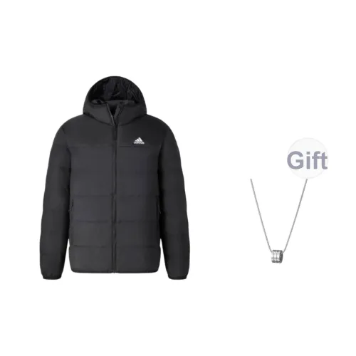 Adidas Пуховик Унисекс Черный С ожерельем